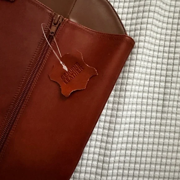 INC International Concepts Cognac Leather Knee-High Women's Riding Boots Aleah - Picture 11 of 13